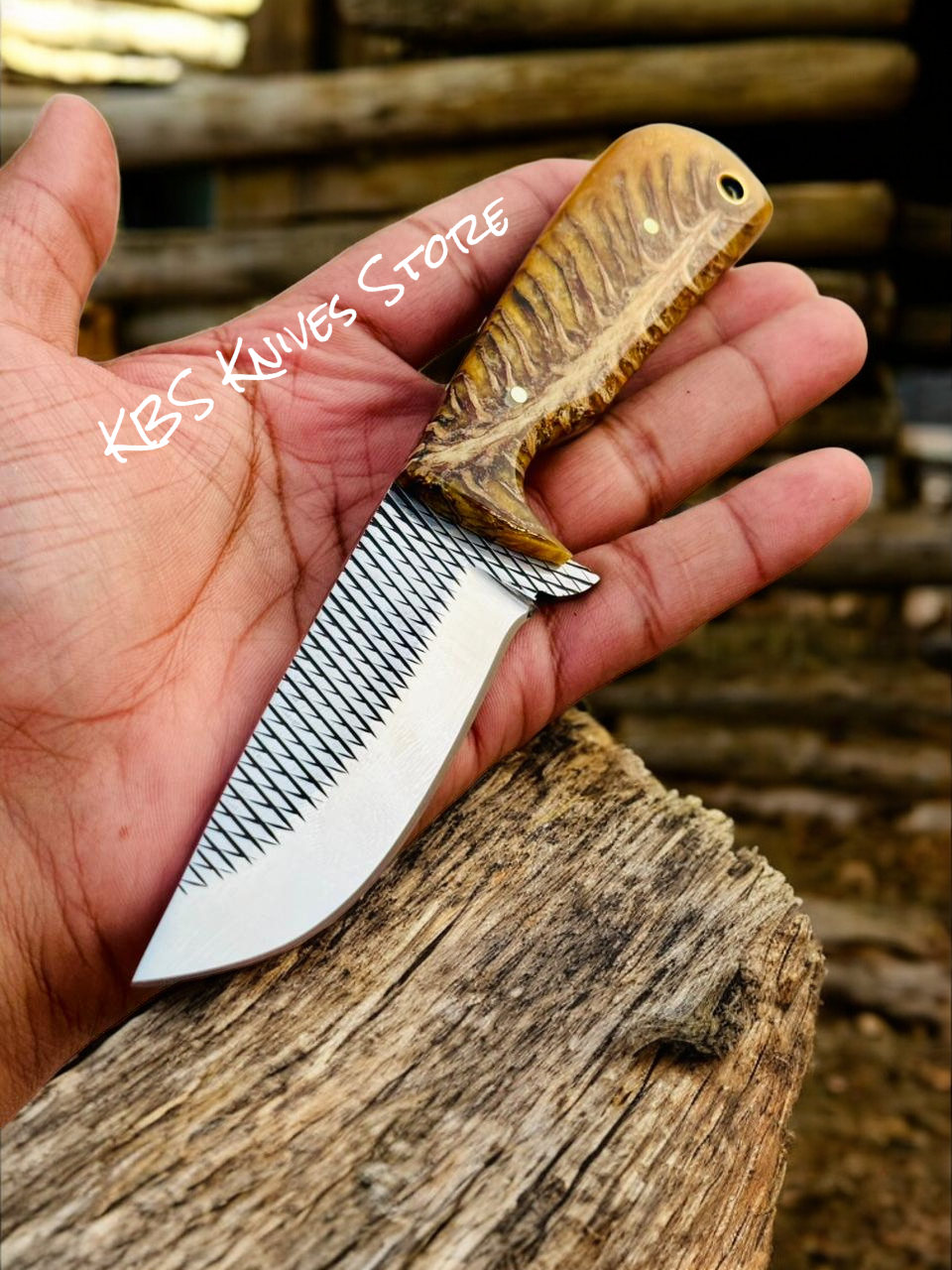 Gift-Ready Cowboy Knife with Sheath – 3.75" Rasp Steel Blade