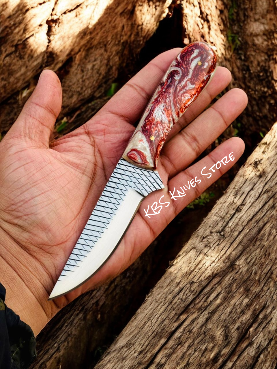 Ranch Cowboy Everyday Sharp Knife – 4" Rasp Steel Blade with Epoxy Handle