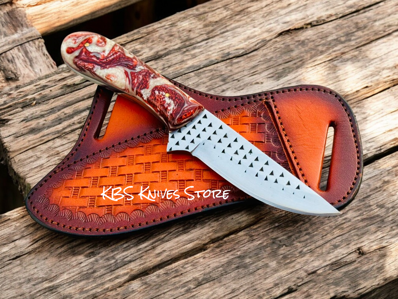 Ranch Cowboy Everyday Sharp Knife – 4" Rasp Steel Blade with Epoxy Handle
