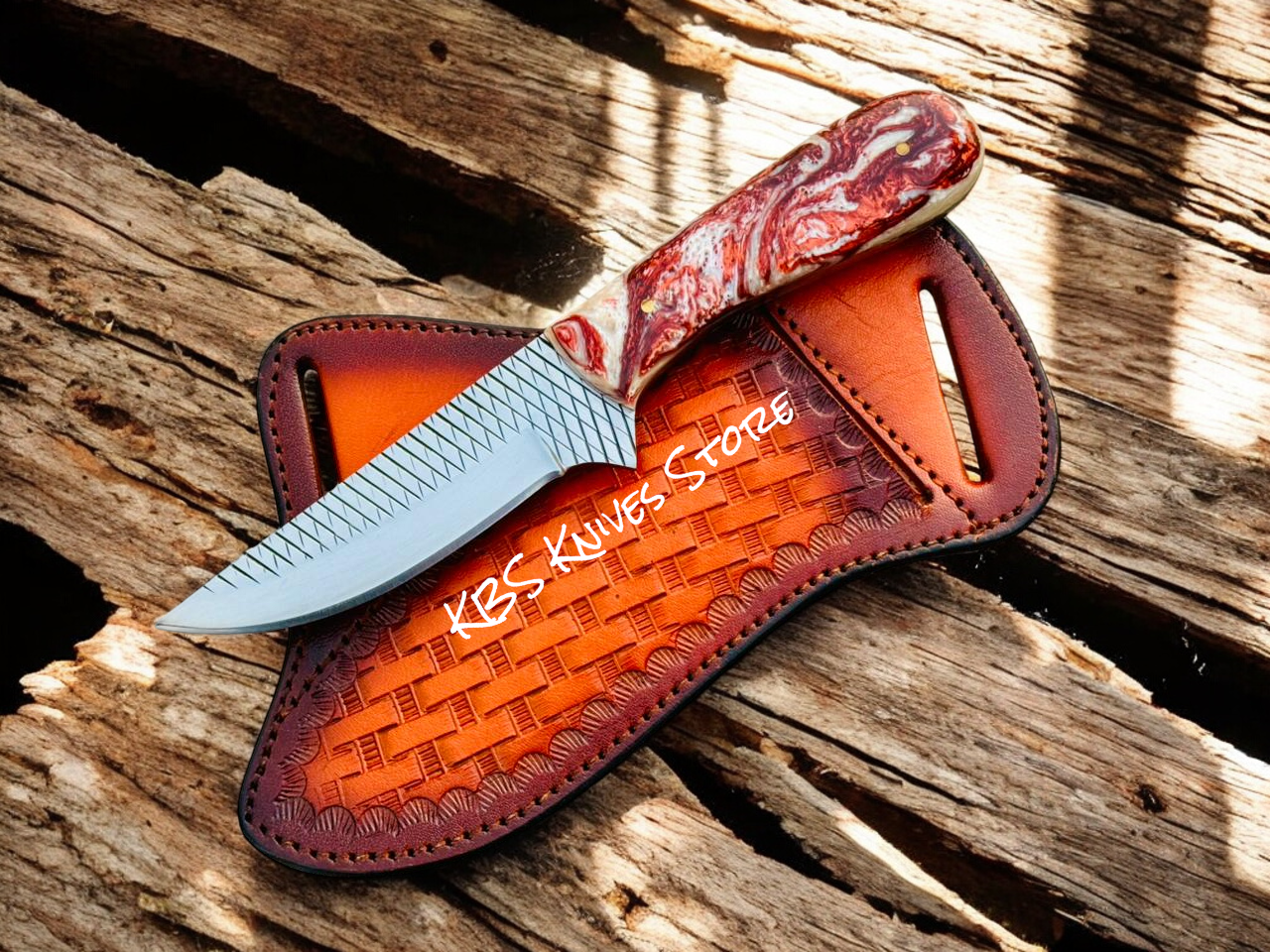 Ranch Cowboy Everyday Sharp Knife – 4" Rasp Steel Blade with Epoxy Handle