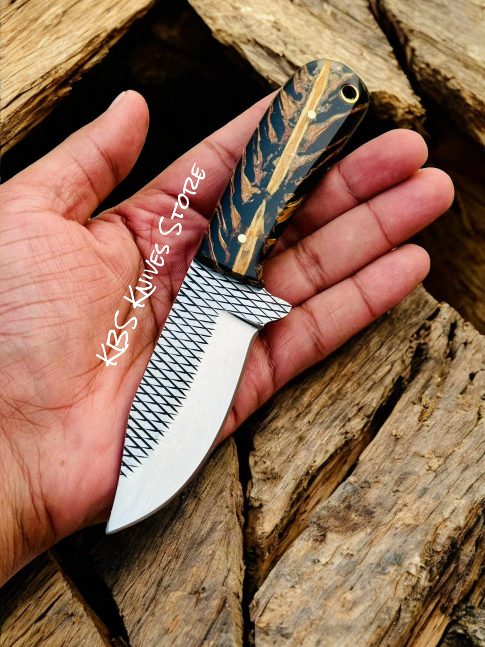 Traditional Ranch Cowboy Working Knife – 3.5" Rasp Steel Blade with Sheath