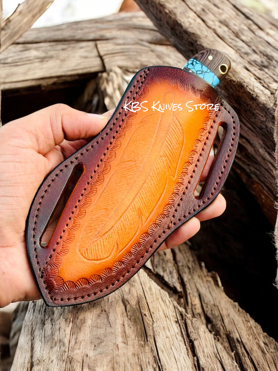 Dallas Cowboys 1994 Knife – Handmade Damascus with Turquoise Accents