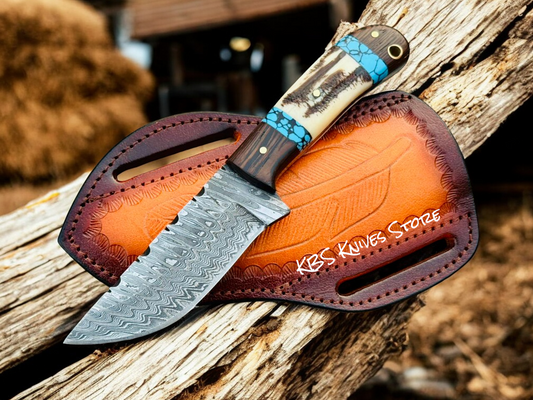 Dallas Cowboys 1994 Knife – 3.9" Damascus Blade, Antler & Wenge Handle