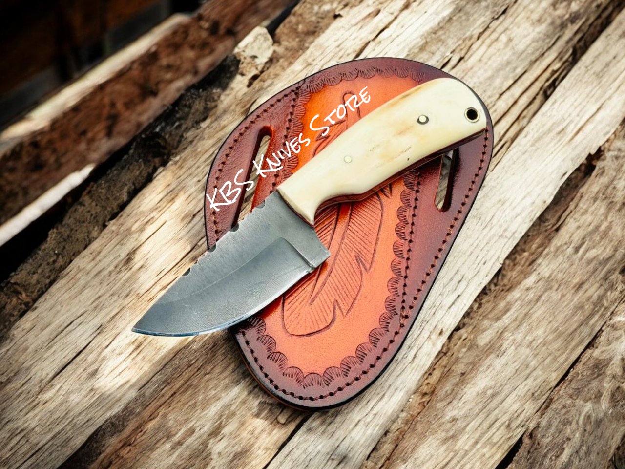 Skinning Knife – Handmade 3.25" D2 Steel Blade with Bone Handle