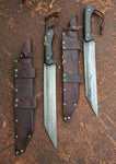 Viking Seax Knife with Full Tang 1095 Steel Blade and African Black Wenge Wood Handle