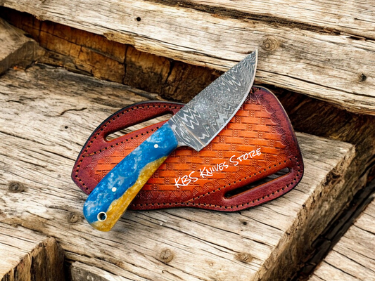 Personalized Skinning Knife for Rancher Gifts – Firestorm Damascus