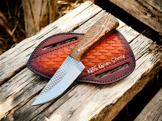 Western Belt Knife for Special Occasions – 3.4" Rasp Steel Blade