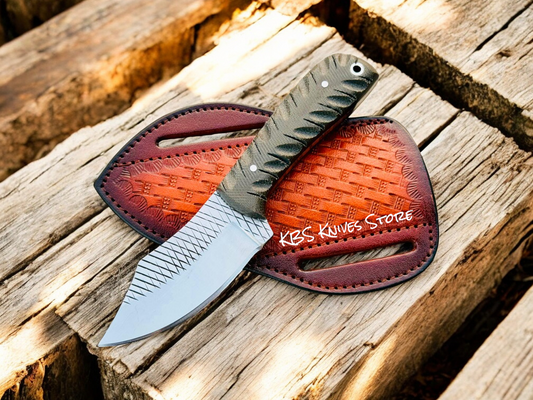 Ranch Hand Knife with 3.4" Rasp Steel Blade and Micarta Handle