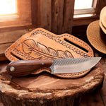 
Western Frontier Custom Handmade Cowboy Knife – 8.25" Rasp Steel Blade
