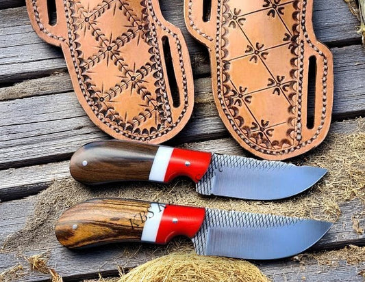 Ranch Cowboy Knives and Sheaths – Handmade 8.25" Rasp Steel Knife

