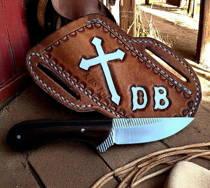 Working Cowboy Knife - Custom Handmade Rasp Steel Blade