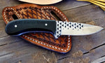 Cowboy Belt Knife with Black Epoxy handle and sheath