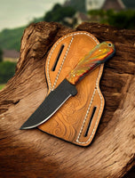Custom Handmade Cowboy Knife Sheath with Epoxy Handle