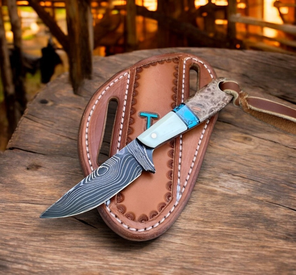 Working Cowboy Knife – Damascus EDC Tool