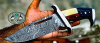 Damascus Rambo bowie knife
