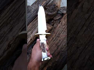 Bowie Knife With Antler Handles and D2 Steel Blade
