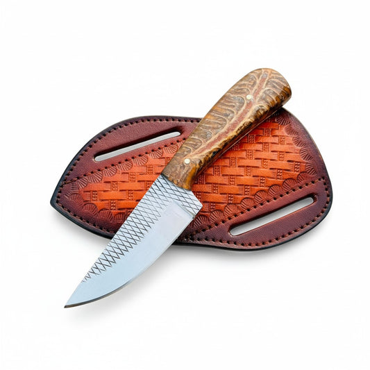 Western Belt Knife for Special Occasions – 3.4" Rasp Steel Blade