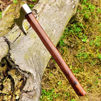 Custom Handmade Hand Engraved High Carbon Steel Viking Tomahawk Axe with Rosewood Handle by KBS Knives Store