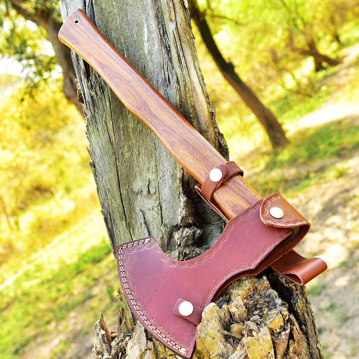 Custom Handmade Acid Washed High Carbon Steel Viking Tomahawk Axe KBS