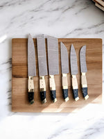 6-piece knife set including chef knife, cleaver, and fillet knife