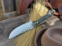 custom Cowboy knife with antler horn handle