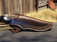 Cowboy knife with antler horn handle with sheath 