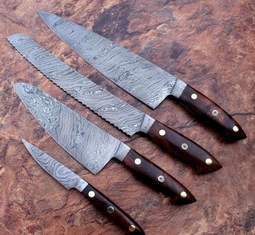 Damascus Kitchen Knives Set