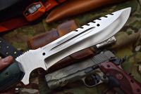 13.5-inch Custom Handcrafted Survival Knife with leather sheath and non-slip Micarta G10 handle