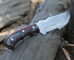 Handmade O1 Tool Steel Tom Brown Tracker Knife with Exotic Color Wood Handle and Leather Sheath - 10 inches Overall Length by KBS Knives Store