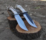 Handmade Forged Steel Deer Horn Handle Bowie Knife