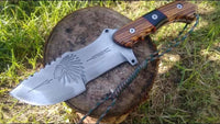 Custom Handmade O1 Tool Steel Tracker Knife with Native American Engraved Blade