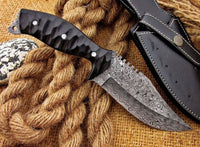 Full Tang Raindrop Damascus Steel Hunting Knife