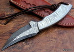 Raindrop Damascus Skinning Knife