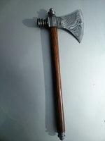 Damascus Steel Handmade Custom Viking Smoke Pine Tomahawk Axe with Rosewood Handle and Leather Sheath - By KBS Knives Store