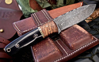Damascus steel handmade skinning knife