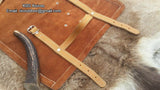 3 Piece Damascus Steel Hunting Knives Set with Buffalo Horn Handles and Leather Roll by KBS Knives Store