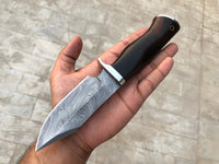 Handcrafted Custom Hunting Knife with Damascus Steel Blade

