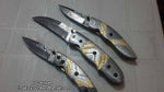 Everyday Carry Set of 3 Hand Engraved Damascus Steel Folding Pocket Knives – The TriGuard Collection