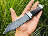 Full Tang Custom Handmade Damascus Steel Tanto Blade Hunting Knife