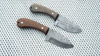 Damascus Skinning Knives with walnut wood