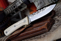 Damascus steel hand forged EDC knife