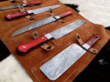 Full Tang Custom Handmade Damascus Steel Kitchen Knives Set