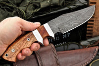 Full Tang Custom Hand Made Twist Damascus Double Guard Hunting Knife
