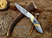 Everyday Carry Hand Engraved Damascus Steel Folding Pocket Knife – The MasterCraft
