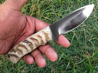 New Full Tang Custom Handmade File Tool Steel Skinning Knife
