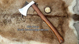 Handmade Custom Viking Axe with 1095 High Carbon Steel Blade, Rosewood Handle, and Leather Sheath - KBS Knives Store