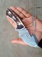 Damascus steel handmade gut hook skinner knife