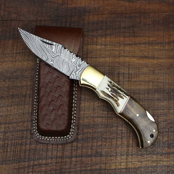 Damascus Steel Handmade Top Best Tracker Knife For Sale with Rosewood – KBS  Knives Store