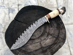 New Custom Handmade Damascus Steel Kukri Knife