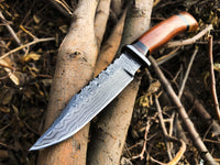 New Custom Handmade Damascus Steel Hunting Knife